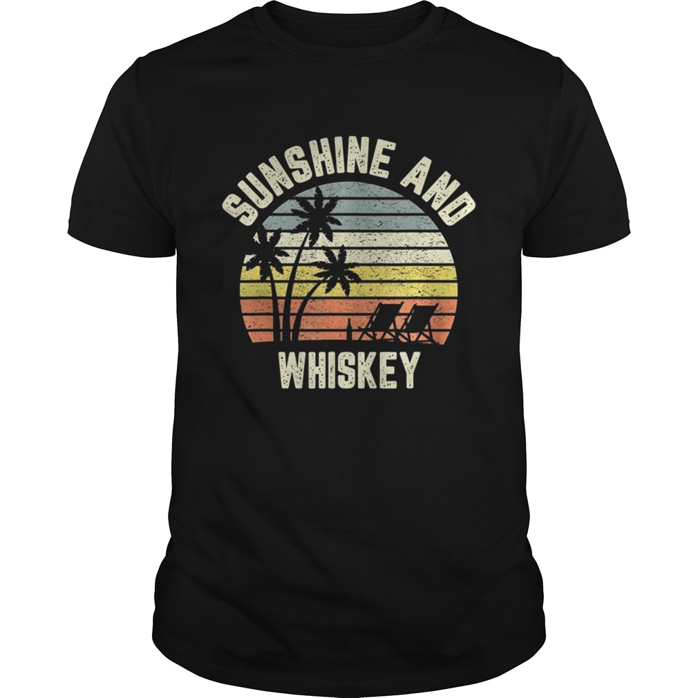 Vintage Sunshine and Whiskey Shirt Cool Retro Summertime TShirt