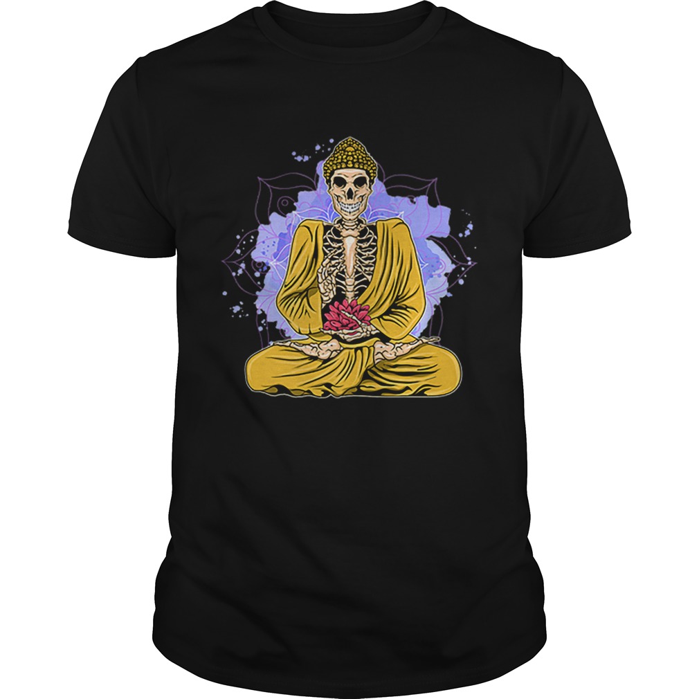 Nice Halloween Yoga Meditating Skeleton Yogi Namaste shirt