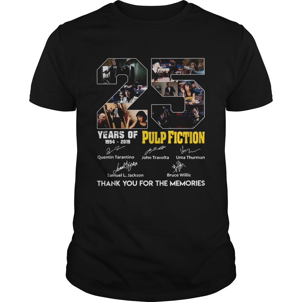 25 Years of Pulp Fiction thank you for the memories shirt