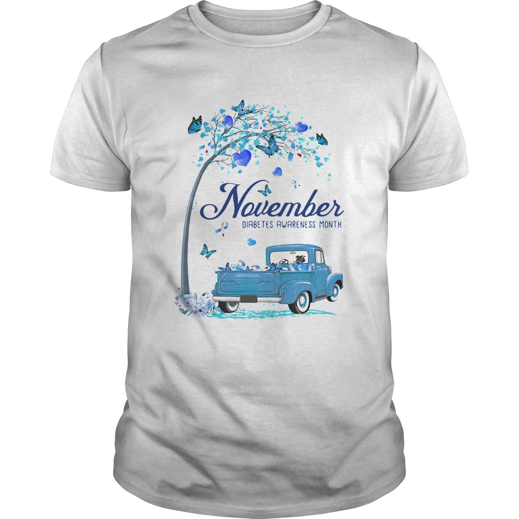 November Diabetes month blue truck shirt