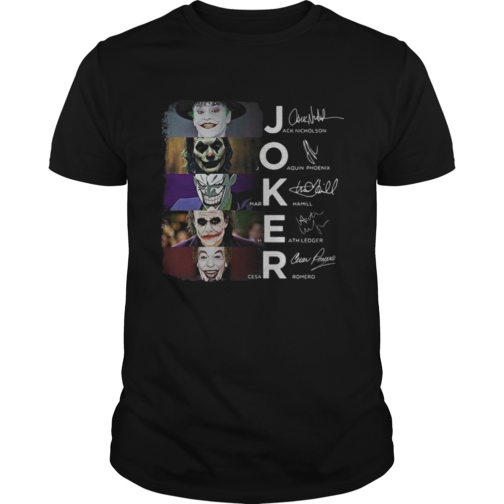 Official Joker all characters and Harley Quinn water reflection mirror shirt