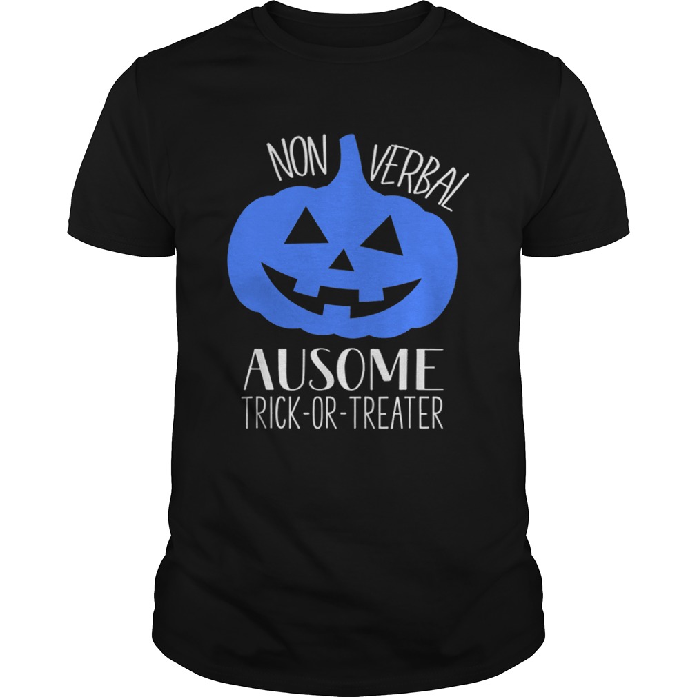 Hot Trick or Treat Non-Verbal Halloween Pumpkin Autism Awareness shirt