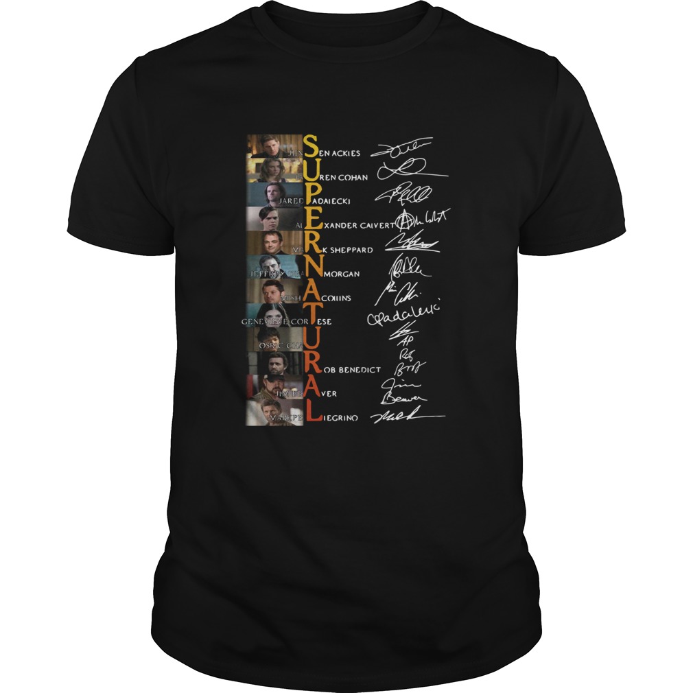 Supernatural all cast members signatures shirt