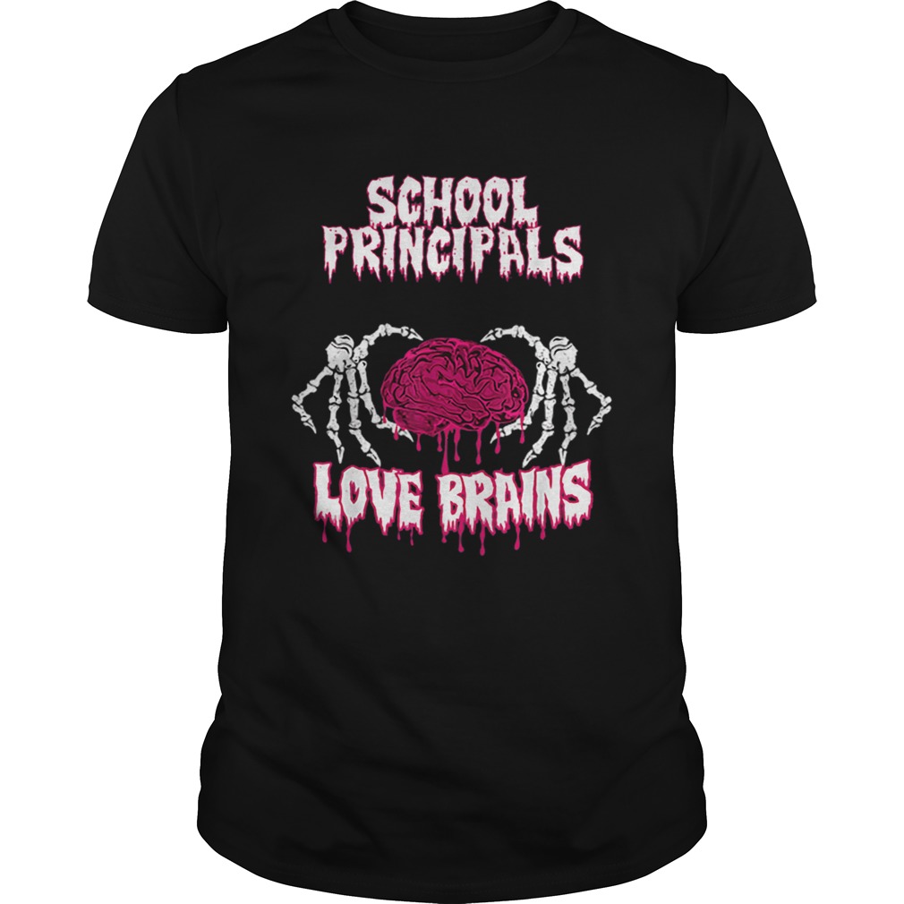 Awesome School Principal Halloween Teachers Loves Brains shirt