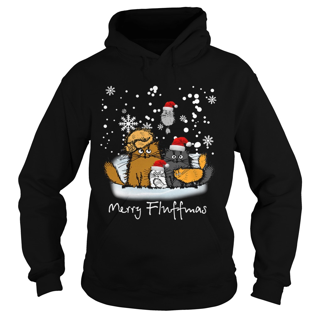 Merry Fluffmas cats funny shirt