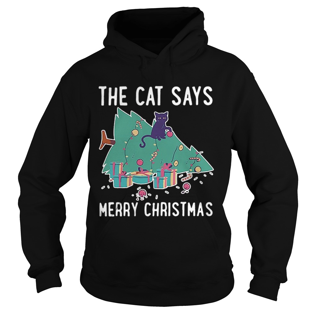 The cat says Merry Christmas shirt