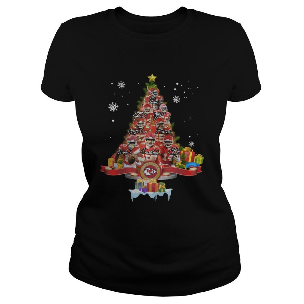 Kansas City Chiefs Players Signatures Christmas Tree shirt