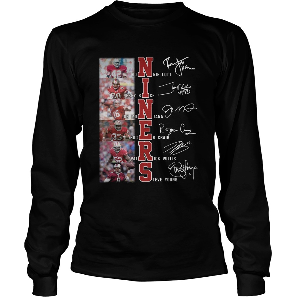 San Francisco 49ers Ronnie Lott Jerry Rice Joe Montana Roger Craig Patrick Willis Steve Young Signatures shirt