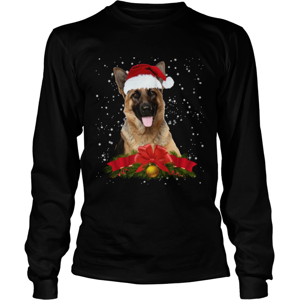 German Shepherd In Christmas Hat Funny Xmas shirt