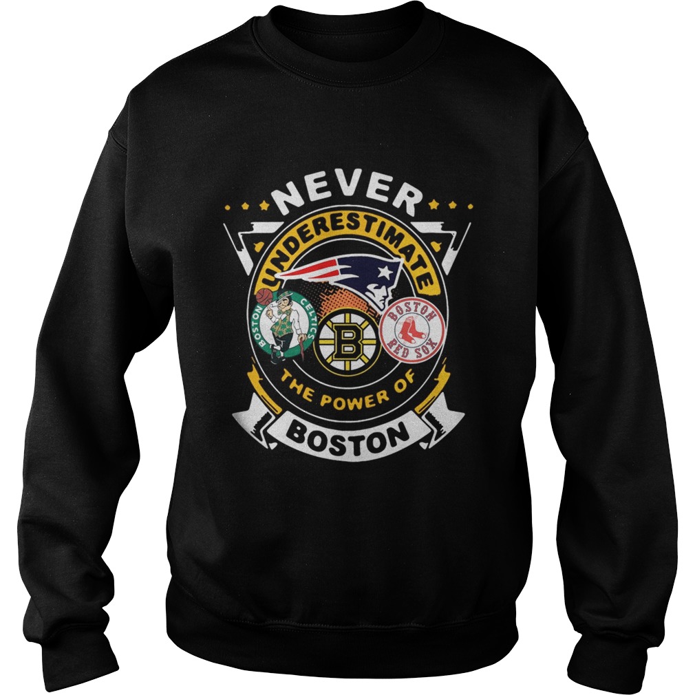 Never Underestimate The Power Of Boston Red Sox Boston Celtics Boston Bruins shirt