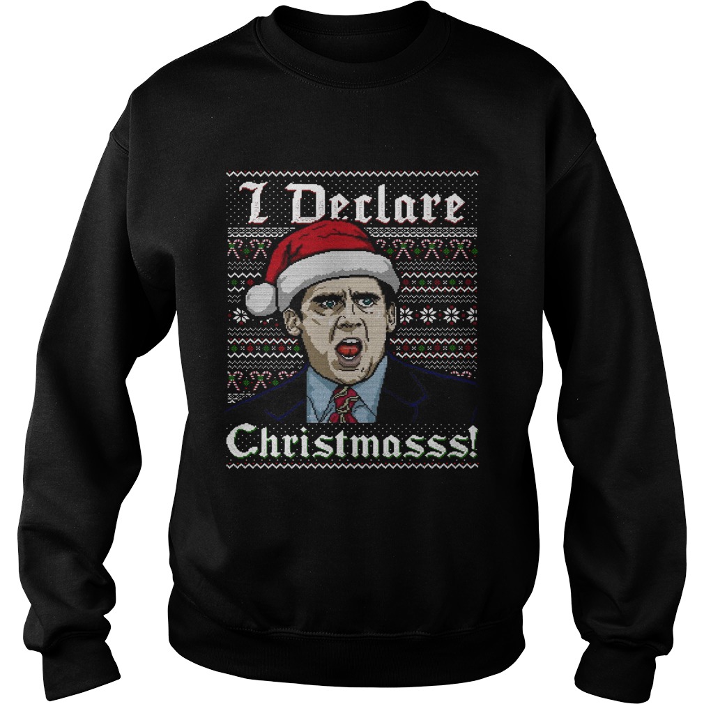 Official Michael Scott I declare Christmasss ugly Christmas shirt