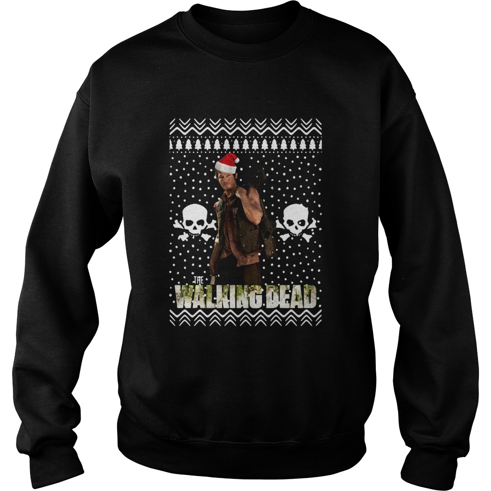 Official The Walking Dead Daryl Dixon Santa hat ugly Christmas shirt by tshirtat store