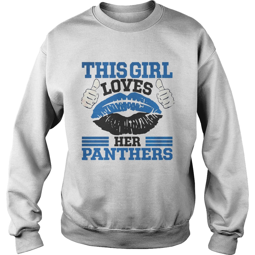 This Girl Loves Her Carolina Panthers Football Lips shirt