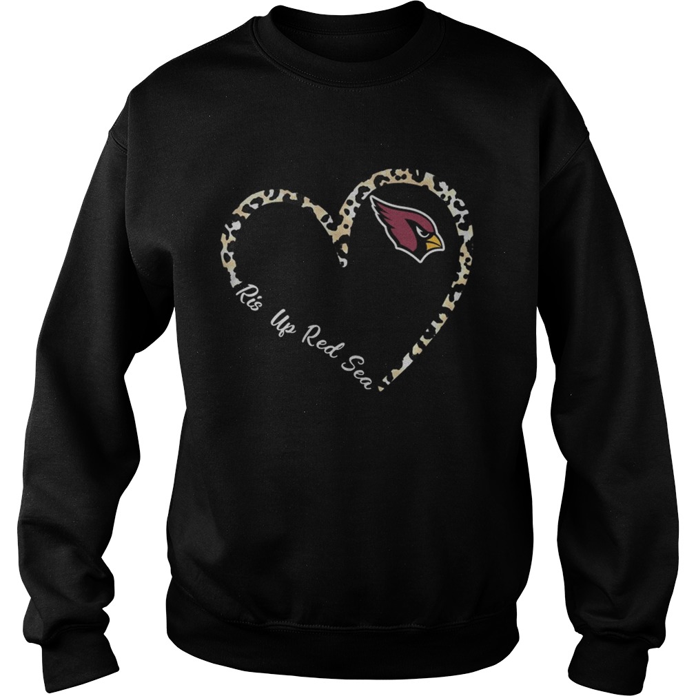 Rise Up Red Sea Arizona Cardinals Leopard Heart shirt