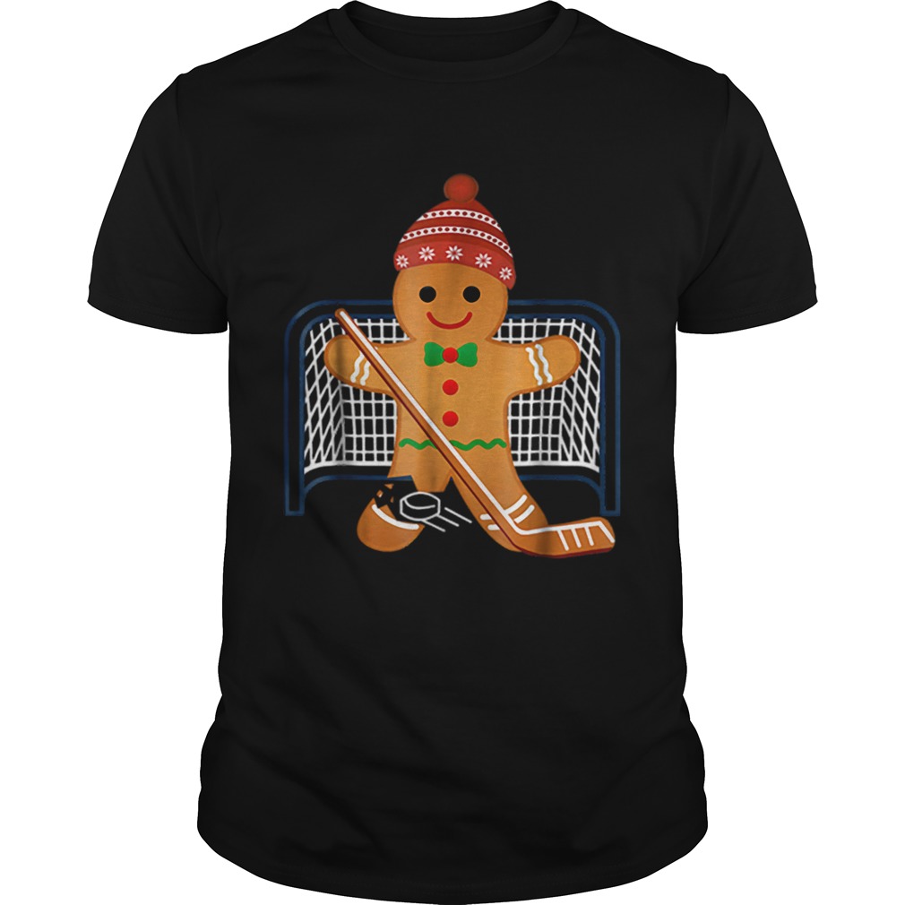 Hot Hockey Goalie Funny Christmas Gingerbread Man Goalie shirt