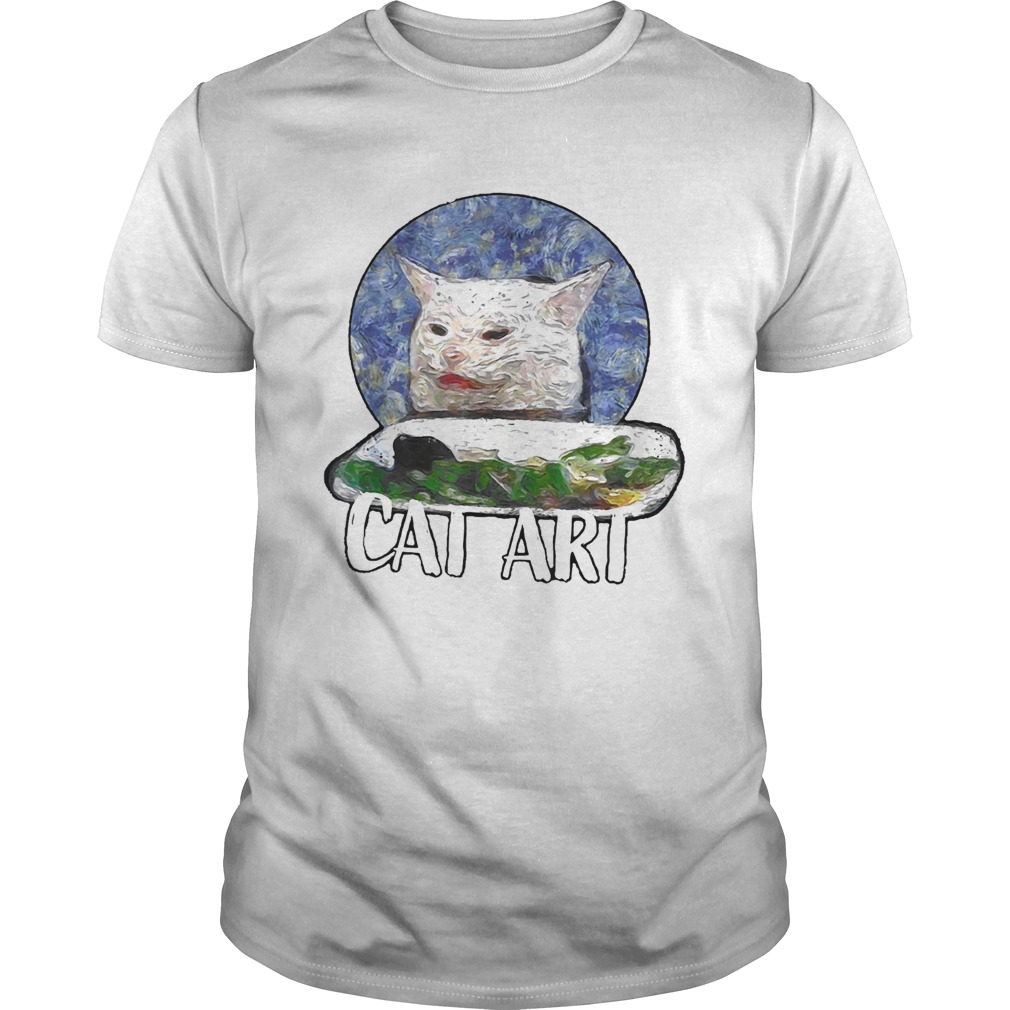 Angry yelling at confused cat at dinner table meme 2020 Tee Shirt