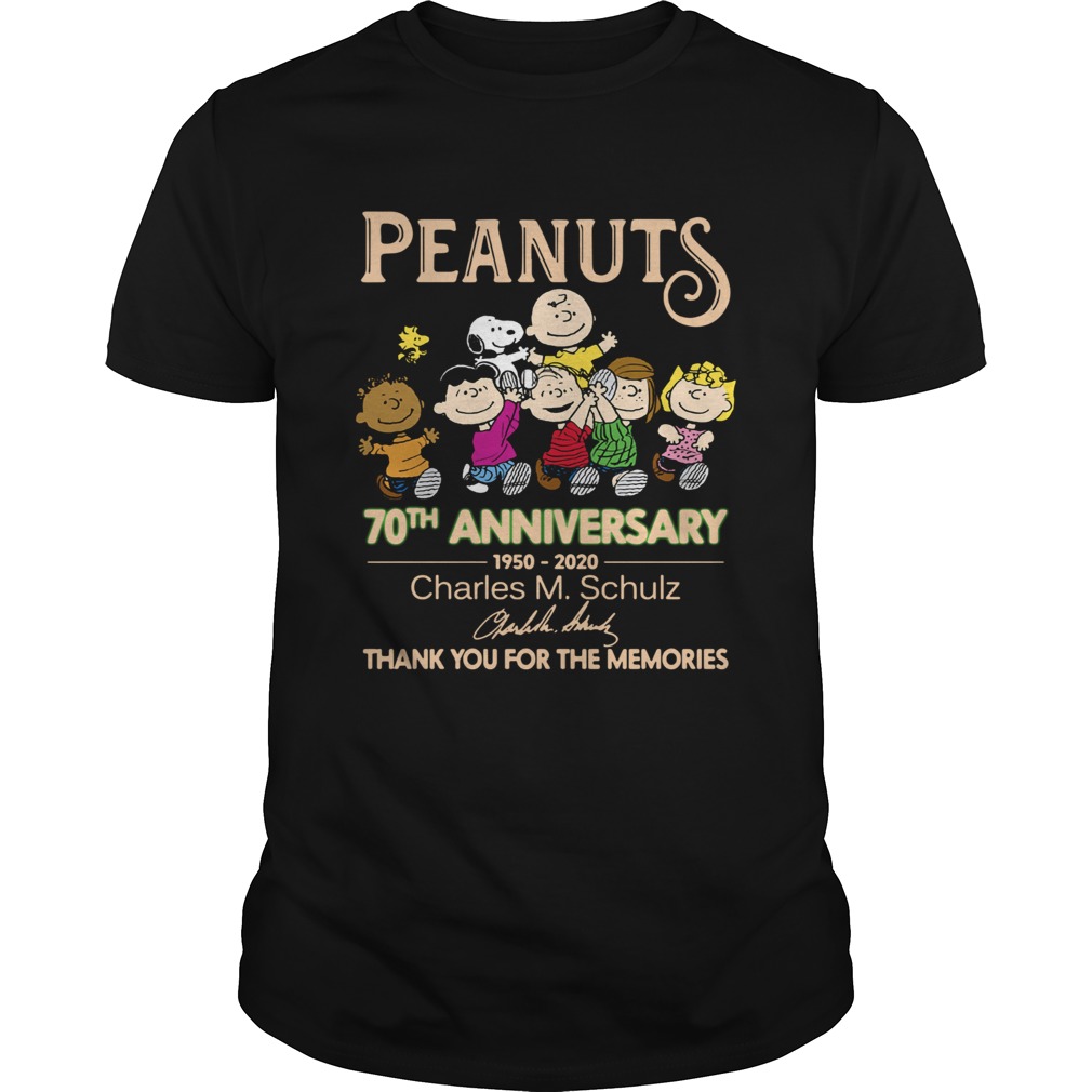 Peanuts 70th anniversary 1950 2020 Charles M. Schulz thank you for the memories shirt