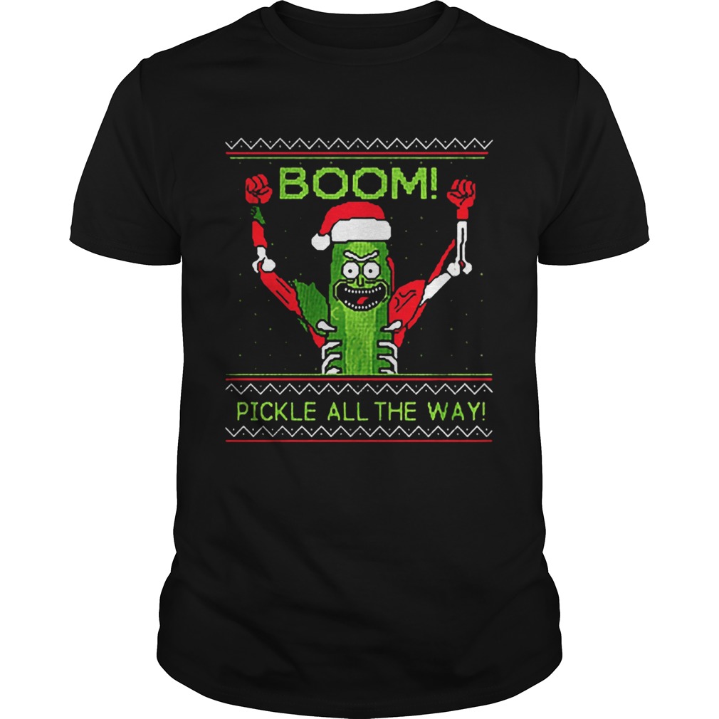 Rick and Morty Boom Pickle All The Way Ugly Christmas Sweatshirt