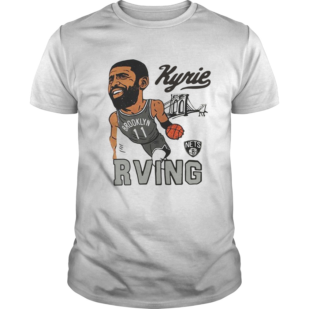 Kyrie Irving #11 Brooklyn Nets Gray Caricature shirt