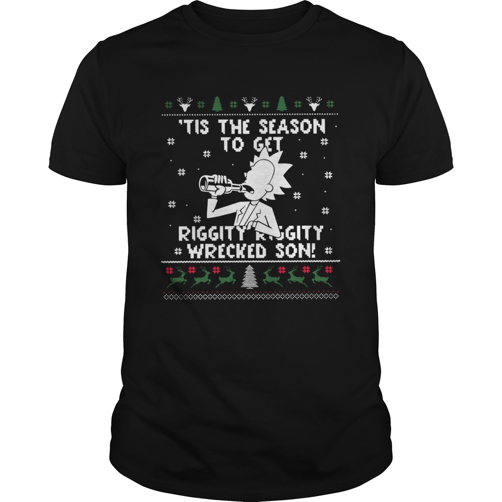 Rick Sanchez ’tis the season to get riggity riggity wrecked son ugly christmas sweater