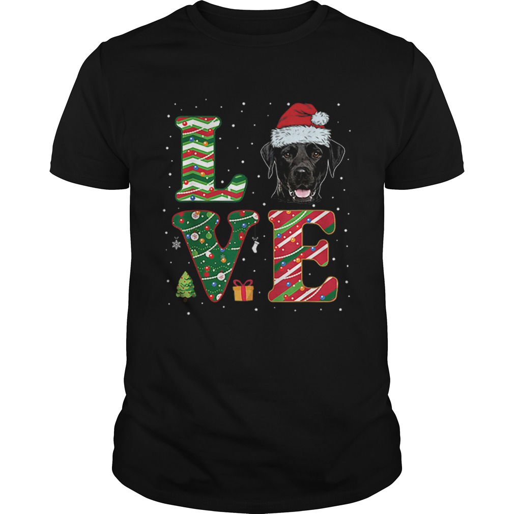 Premium I Love Black Labrador Christmas Santa Hat Gift shirt