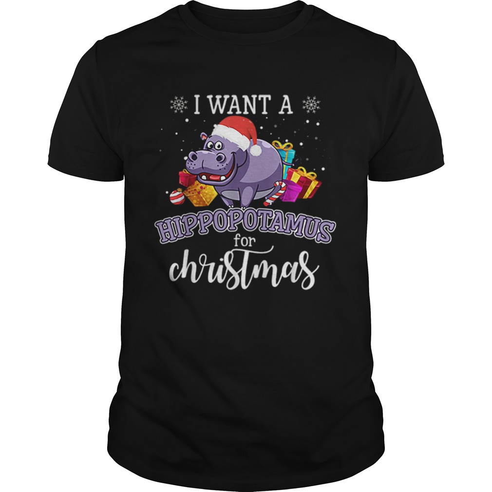 Premium I Want A Hippopotamus For Christmas Hippo Gift Xmas Pajama shirt