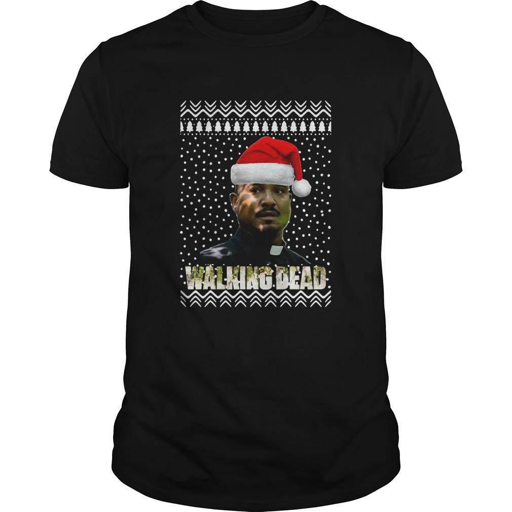 The Walking Dead Father Gabriel Stokes Santa Hat Christmas Sweatshirt