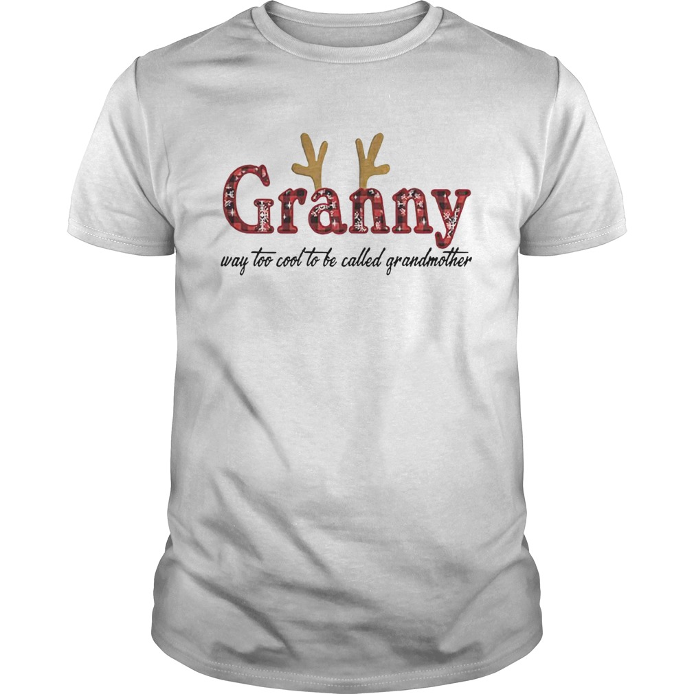 Granny way too cool to be called grandmother christmas chequered pattern christmas gift t shirt