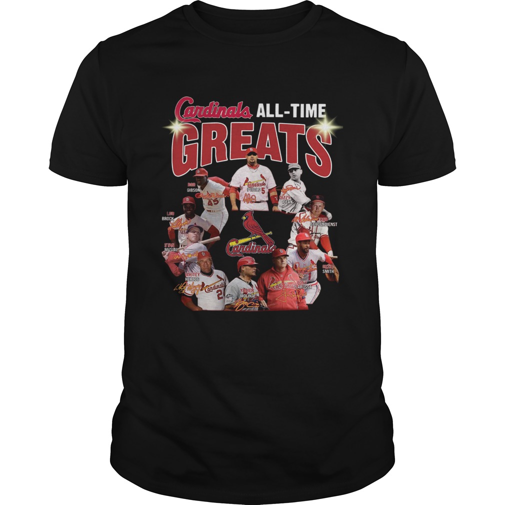 St. Louis Cardinals all time great players signatures shirt