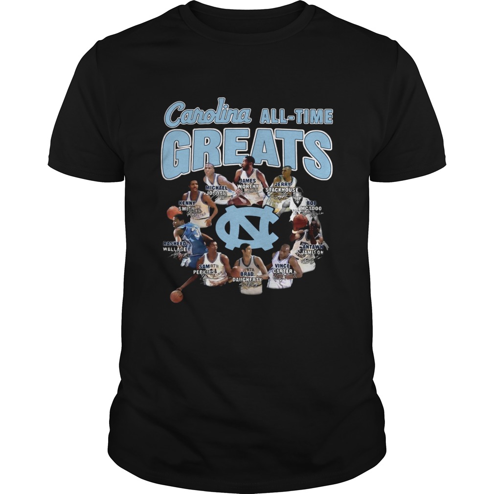 North Carolina Tar Heels baseball All-time Greats Players Signatures shirt