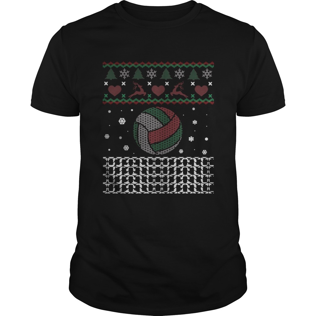 Volleyball Christmas Reindeer Brocade motifs shirt