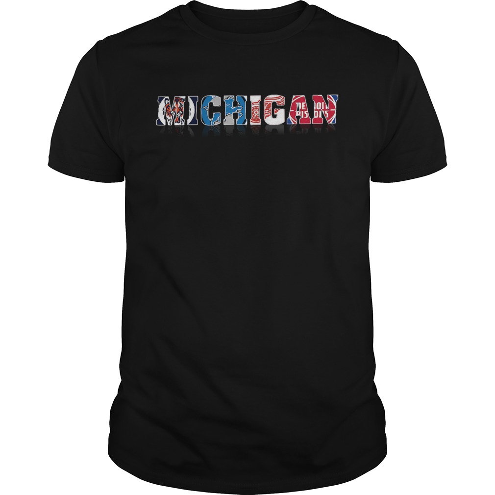 Michigan Detroit Tigers Lions Red Wings Pistons shirt