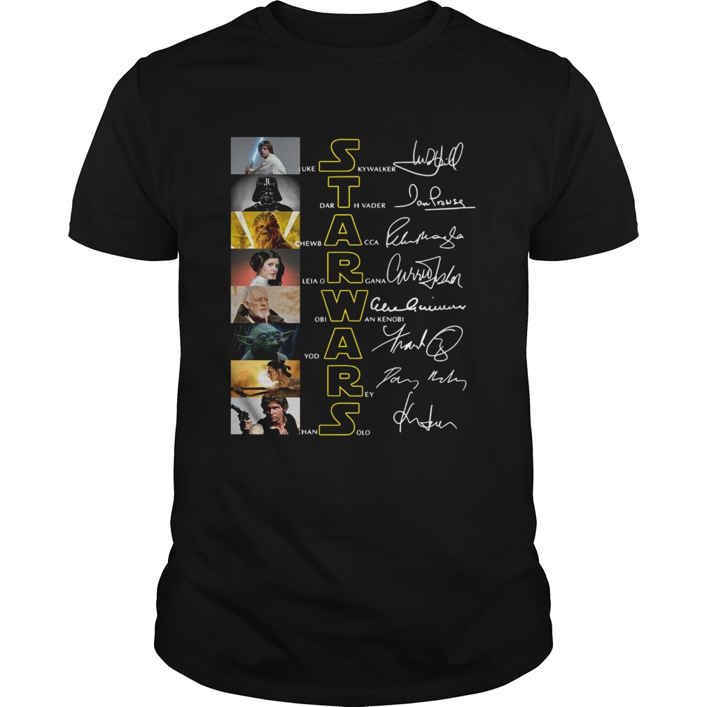 Star Wars Luke Skywalker Darth Vader Chewbacca Leia Organa Obi Wan Kenobi Signatures shirt