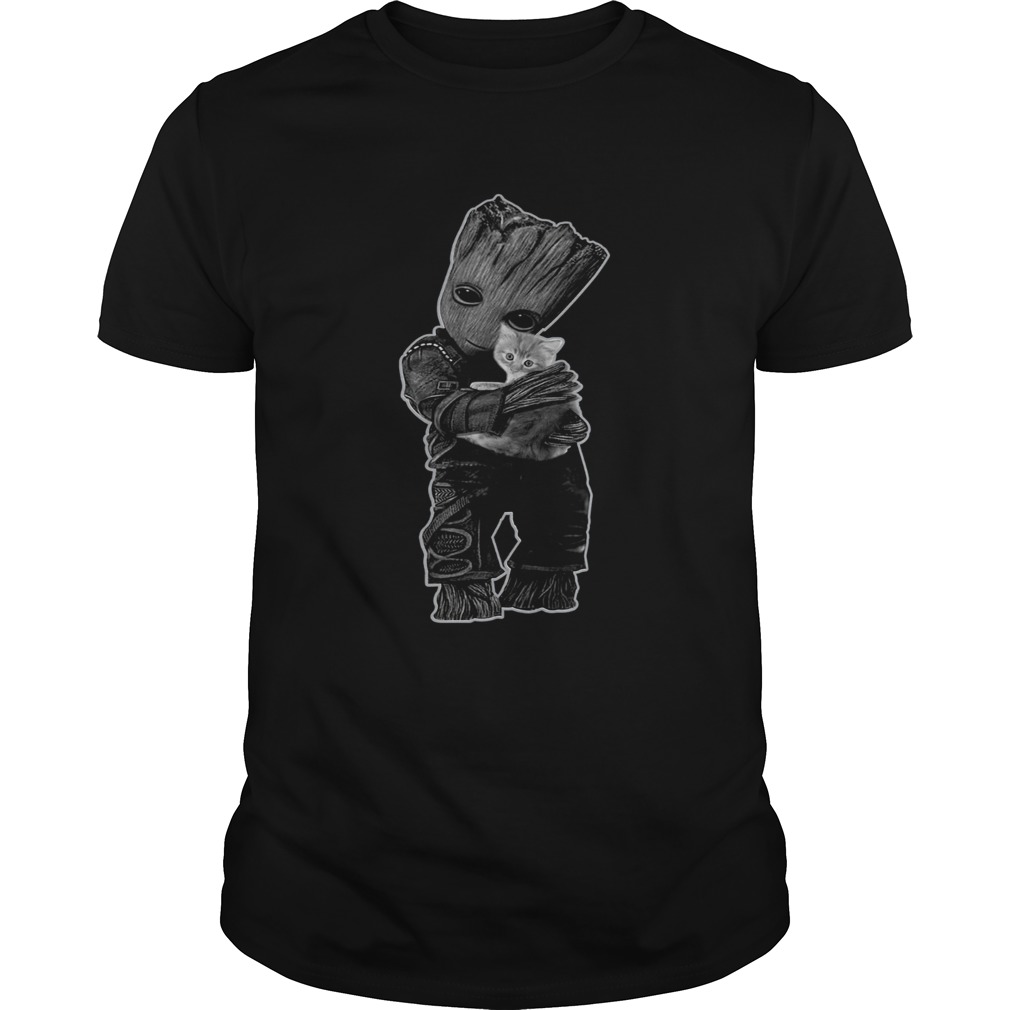 Baby Groot hug Cat shirt