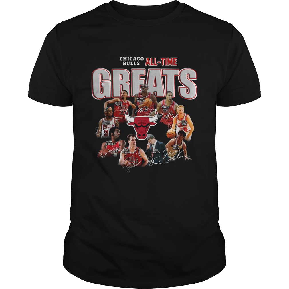 Chicago Bulls All Time Greats Signatures Shirt