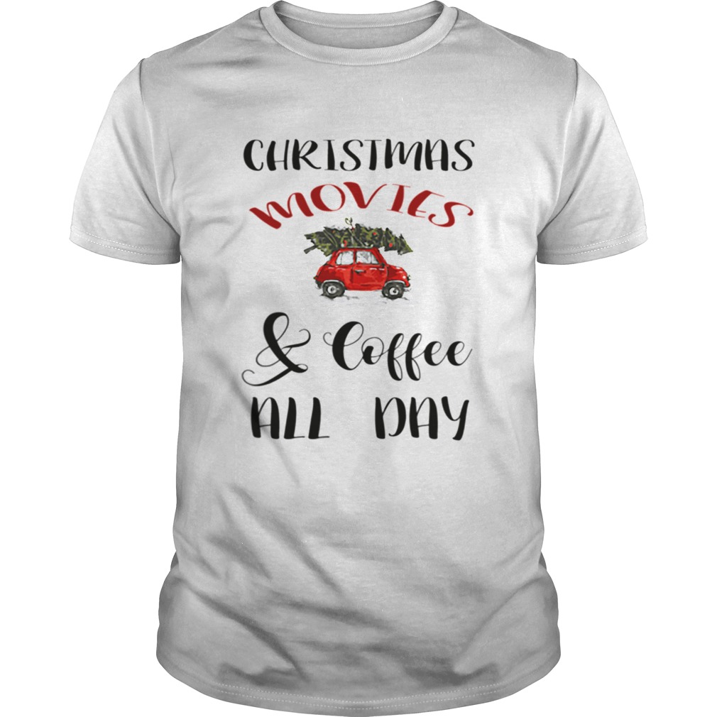 Christmas Movies And Coffee All Day Christmas Apron Shirt