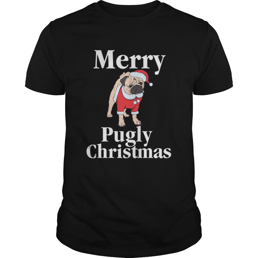 Merry Pugly Christmas Pug Xmas Dog Lover T-shirt