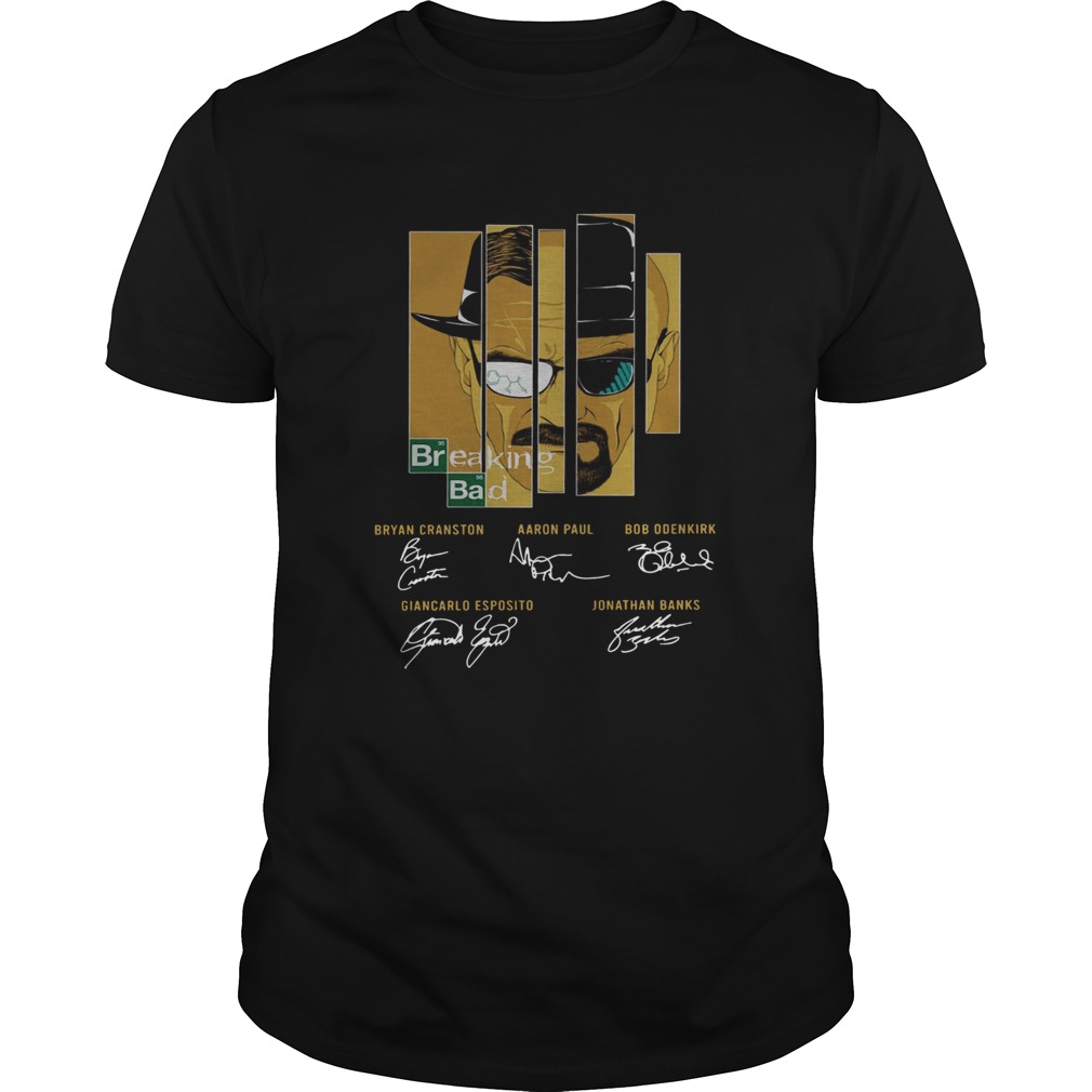 Breaking Bad Bryan Cranston Aaron Paul Bob Odenkirk Giancarlo Esposito Jonathan Banks signature shirt