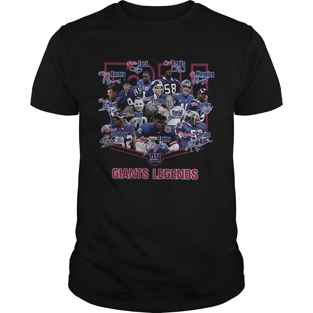 New York Giants legends players signatures shirt