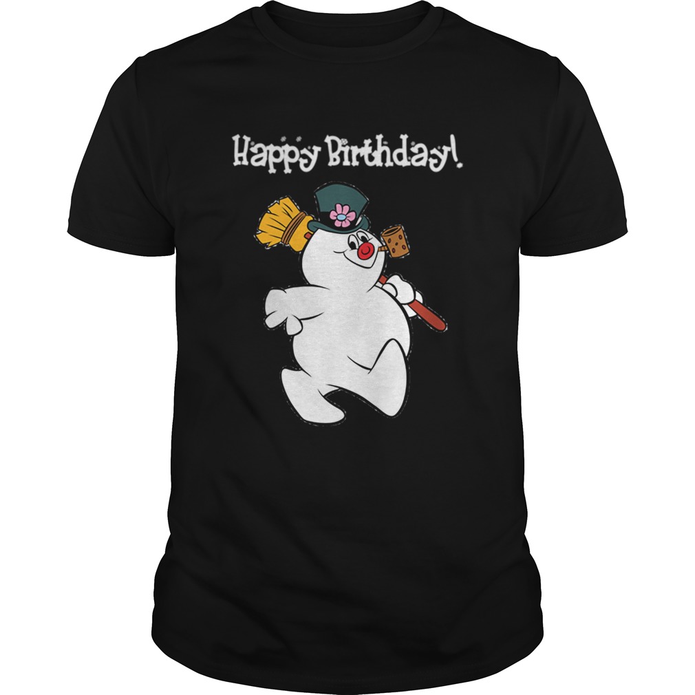 Frosty The Snowman Happy Birthday Christmas Graphic T-Shirt