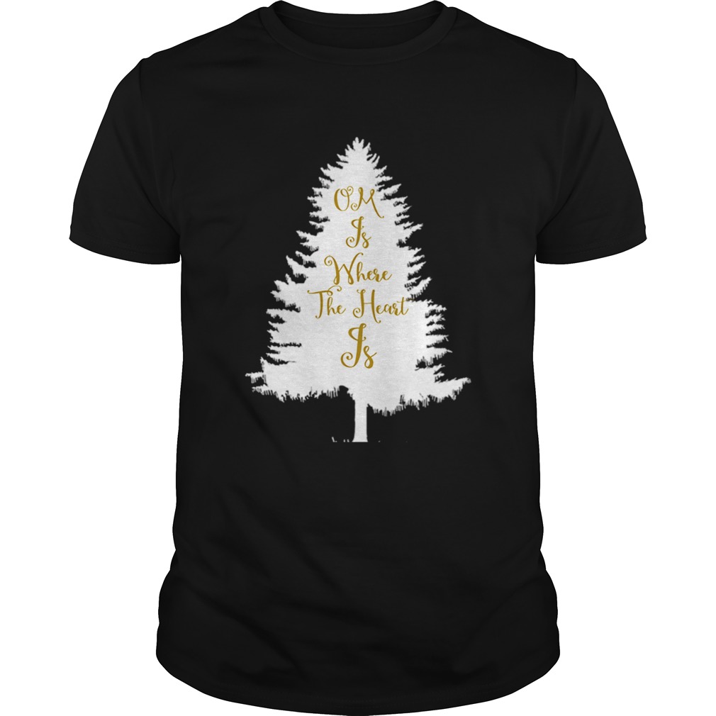 OM Is Where The Heart Is Christmas Tree Yoga T-Shirt