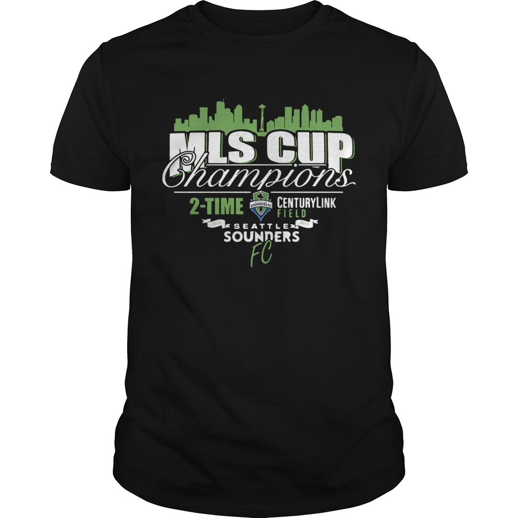 Seattle Sounders FC MLS Cup 2019 Champions 2 Time CenturyLink Field Heart shirt