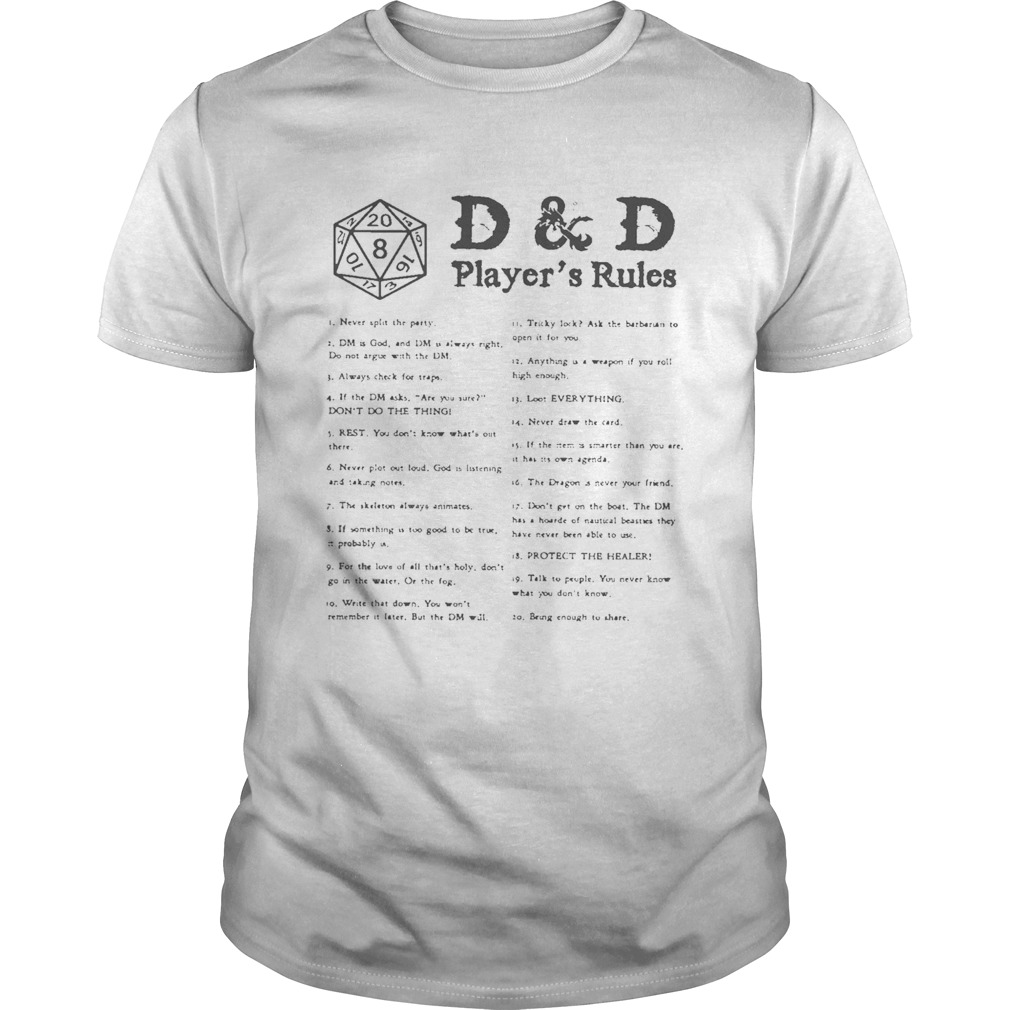 D & D Player’s Rules Shirt