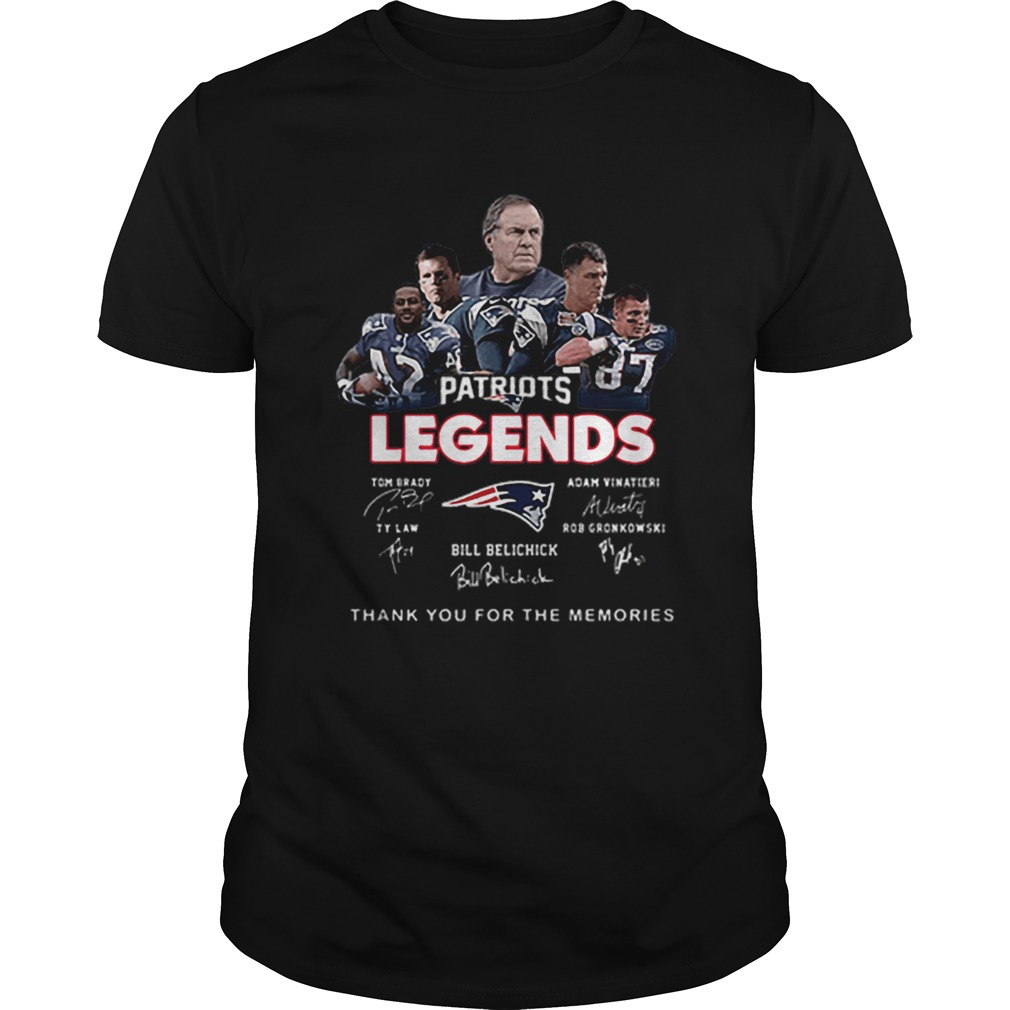 New England Patriots legends thank you for the memories signatures shirt