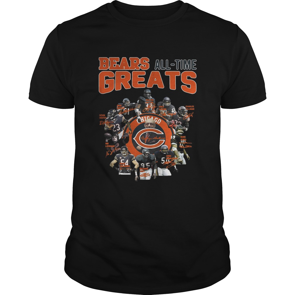 Chicago Bears All Time Greats Players Signatures Shirt