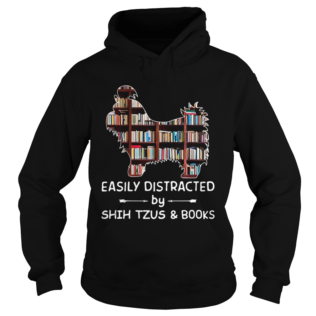 Easily Distracted By Shih Tzus And Books Crewneck Sweatshirt