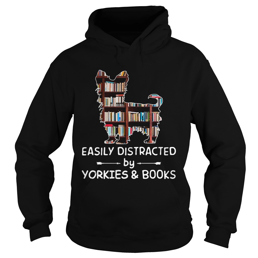 Easily Distracted By Yorkies And Books Crewneck Sweatshirt