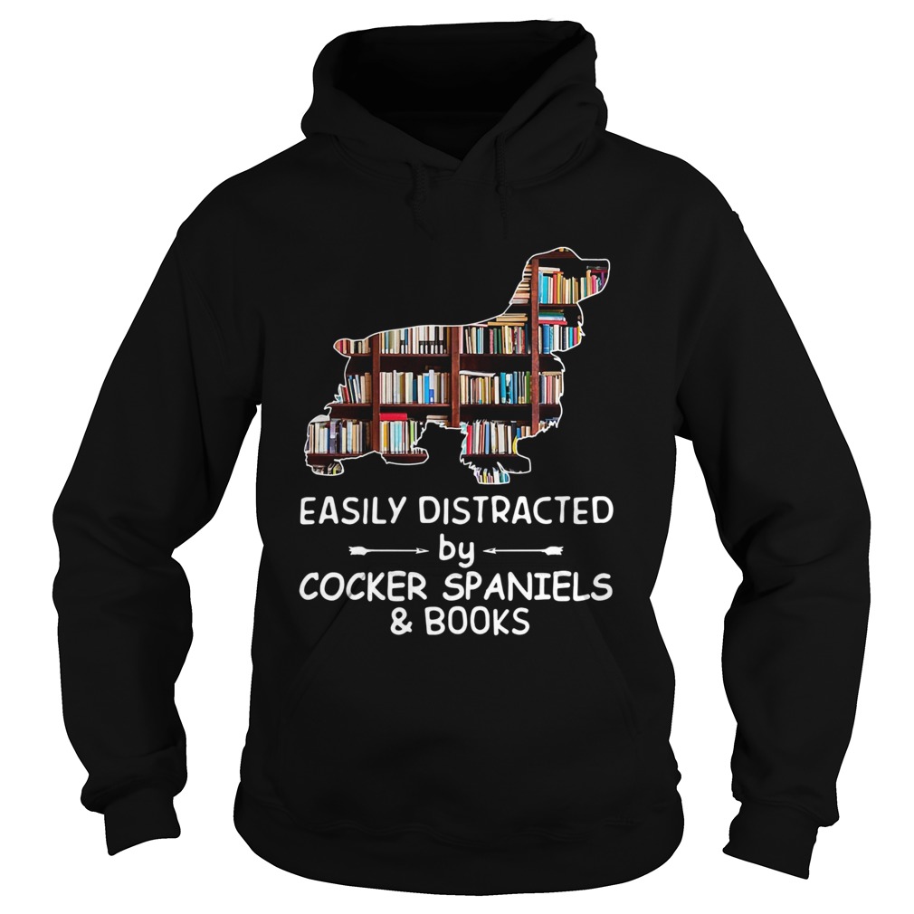 Easily Distracted By Cocker Spaniels And Books Crewneck shirt