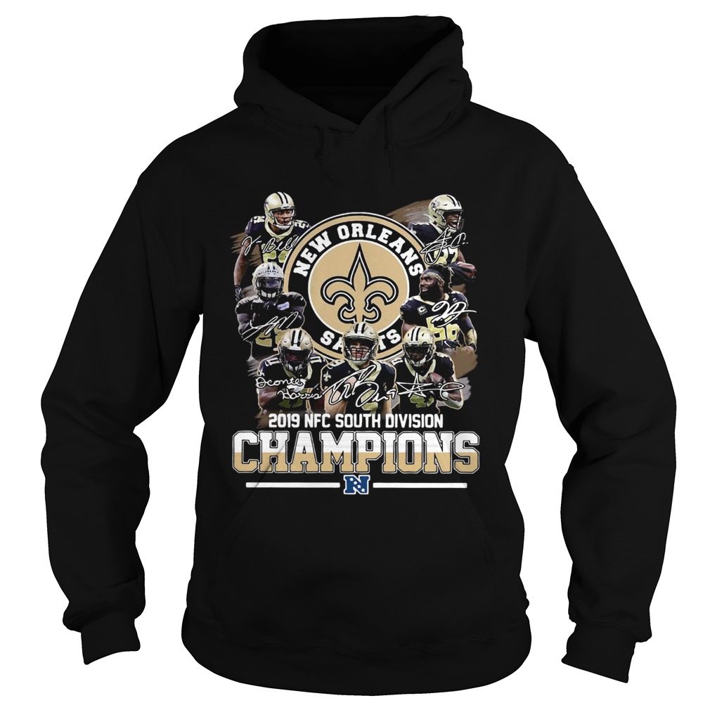 New Orleans Saints 2019 NFC south division Champions signatures shirt