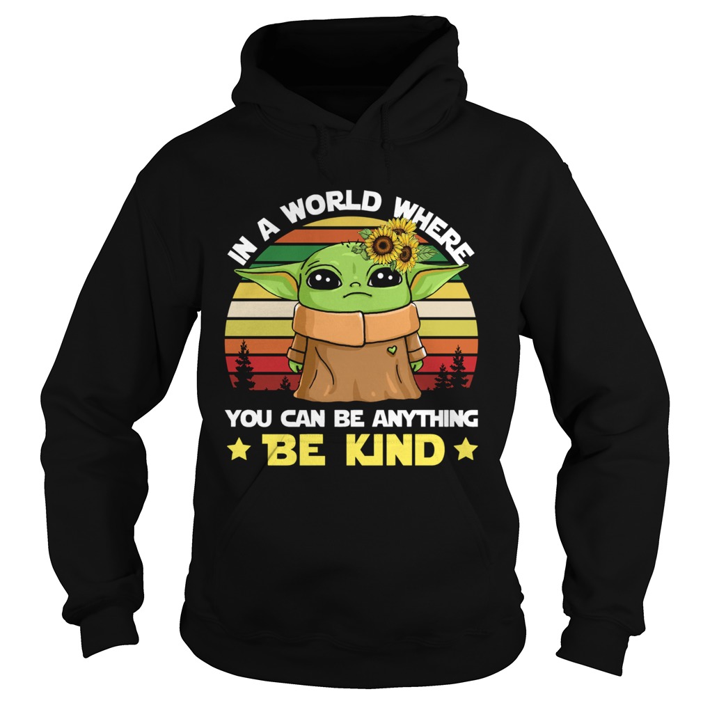 Baby Yoda in a world where you can be anything be kind vintage shirt